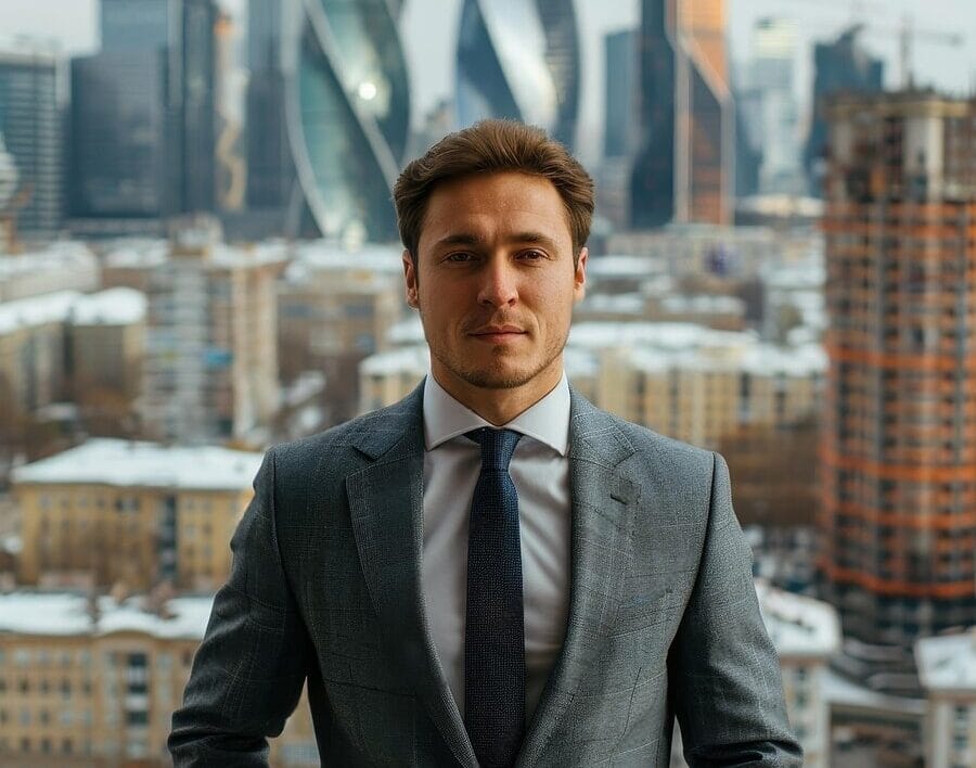 man in the business office